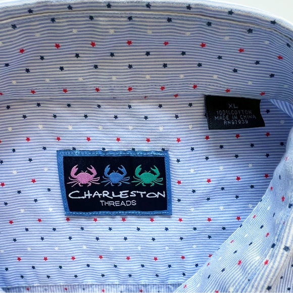 Charleston Threads Stars and Stripes Short Sleeve Button Down | XL - Picture 9 of 11